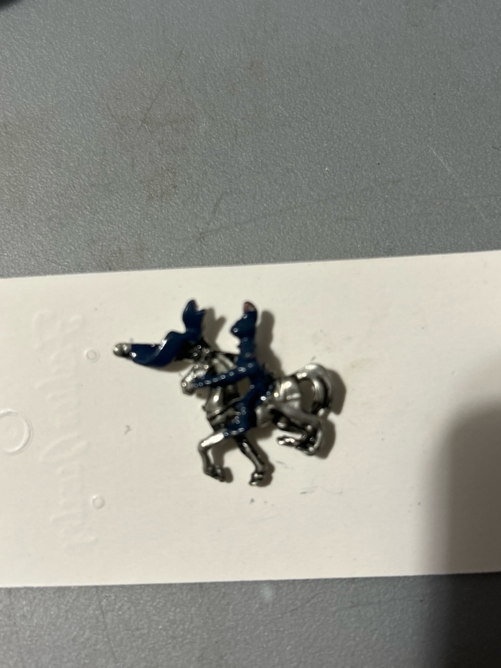 Blue Knight on Horse Enamel Lapel Pin - Unbranded
